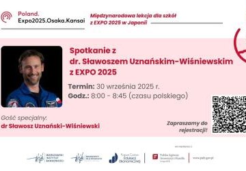 KOSMICZNA LEKCJA ONLINE Z POLSKIM ASTRONAUTĄ DR. SŁAWOSZEM UZNAŃSKIM-WIŚNIEWSKIM