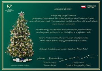 ŻYCZENIA DLA SPOŁECZNOŚCI ZS PROSZOWICE OD PARY PREZYDENCKIEJ