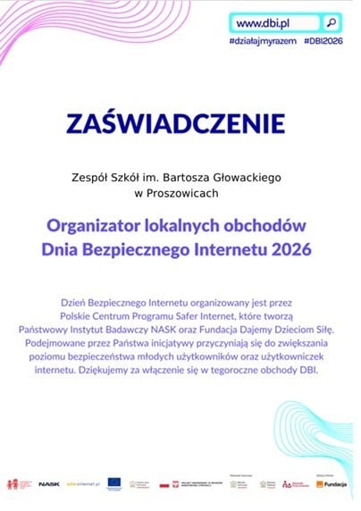 DZIEŃ BEZPIECZNEGO INTERNETU 2026 W ZS PROSZOWICE