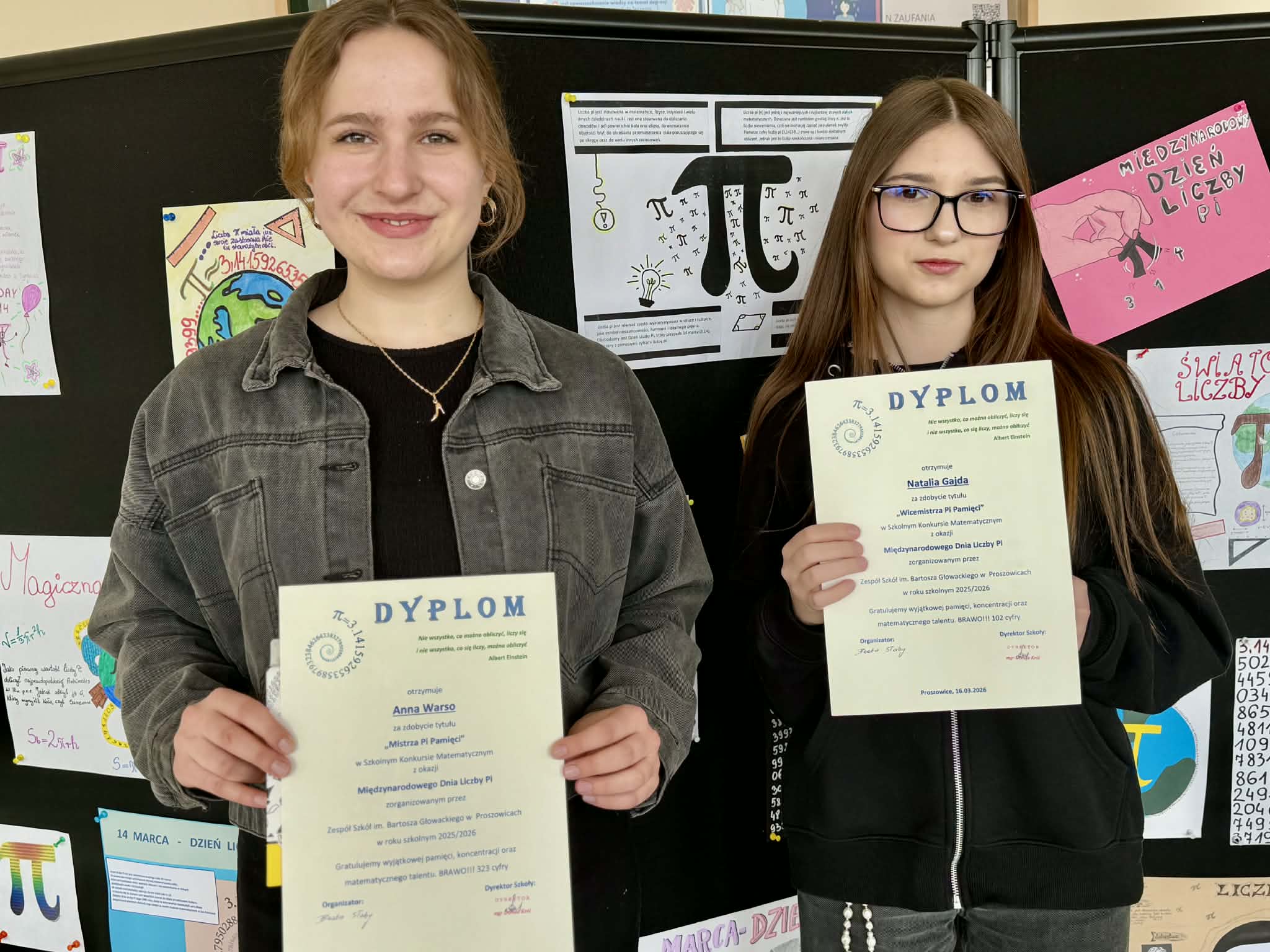 MISTRZYNIE PI PAMIĘCI  W ZS PROSZOWICE