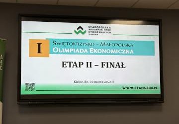 ETAP II - FINAŁ I ŚWIĘTOKRZYSKO - MAŁOPOLSKIEJ OLIMPIADY EKONOMICZNEJ W KIELCACH Z UDZIAŁEM UCZENNIC TECHNIKUM  EKONOMICZNEGO ZS PROSZOWICE