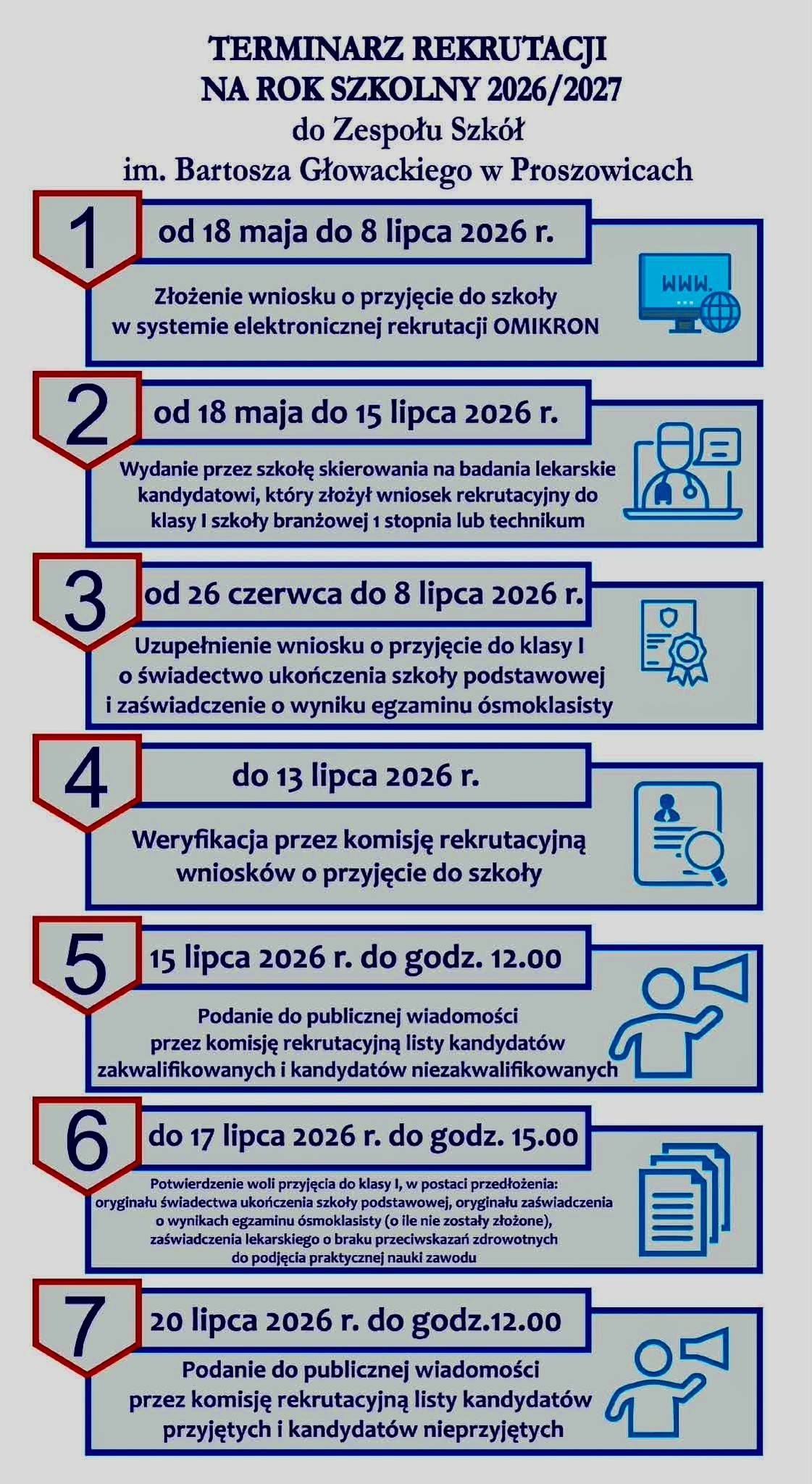 TRWA REKRUTACJA ELEKTRONICZNA DO ZS PROSZOWICE NA ROK SZKOLNY 2026/2027